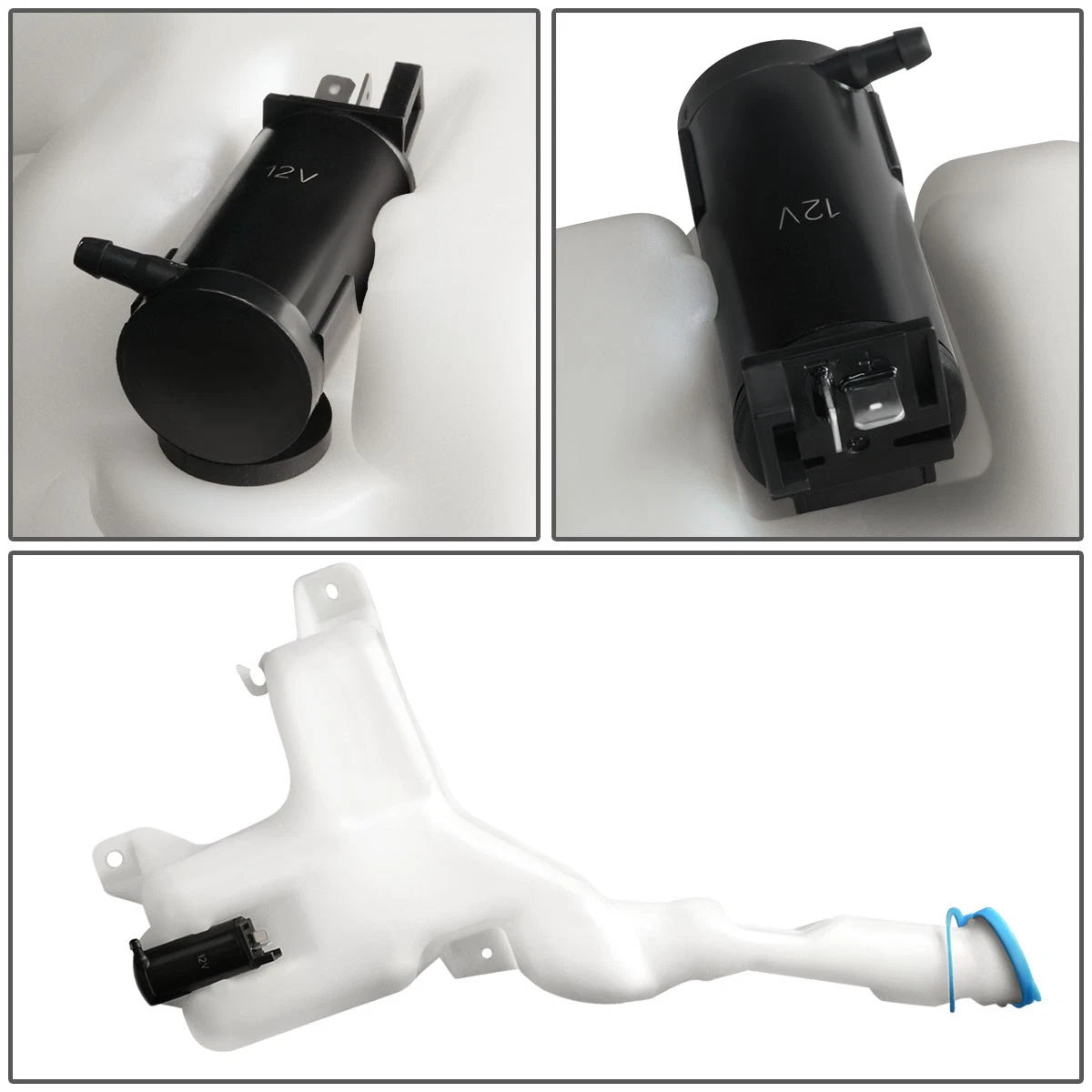 Windshield Washer Fluid Reservoir Tank Bottle w/Cap+Pump for Honda Civic (2001–2005)