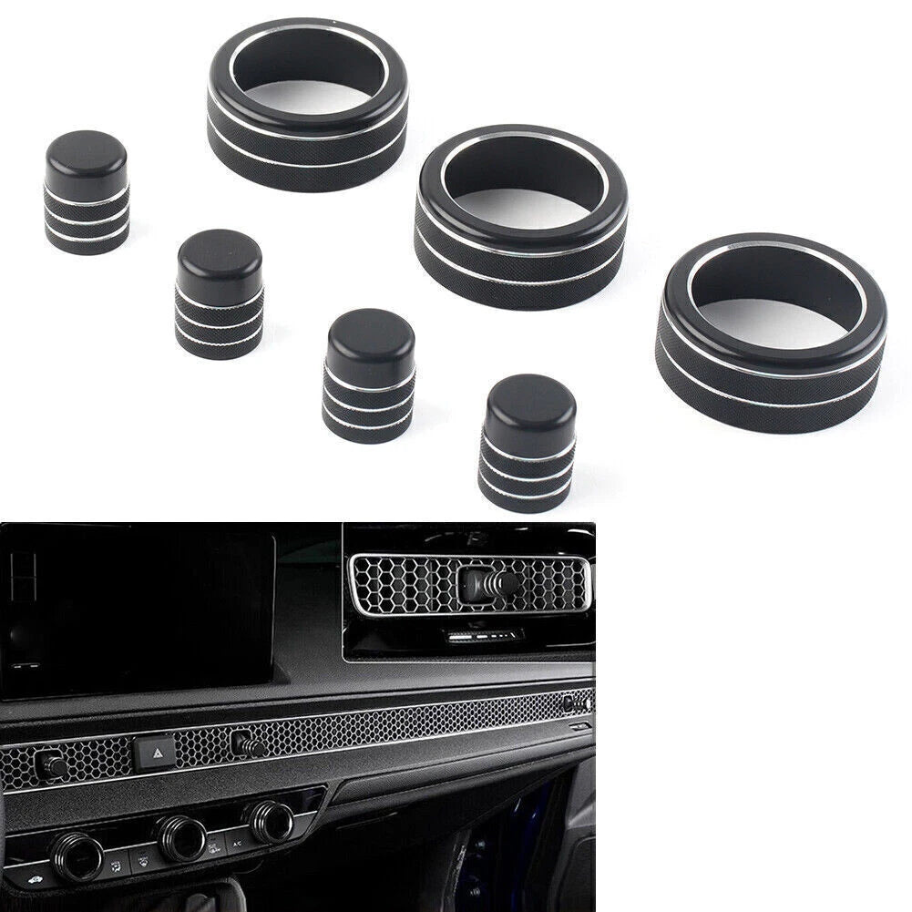 Black Central Control Switch Knob Ring Cover Trim for Honda Civic CR-V (2023-2024)