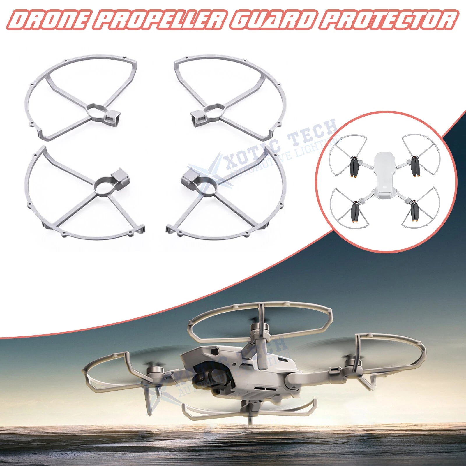 Gray Light Weight Props Guard Bumper for DJI Mini 4K/Mini 2 (2022–2023)