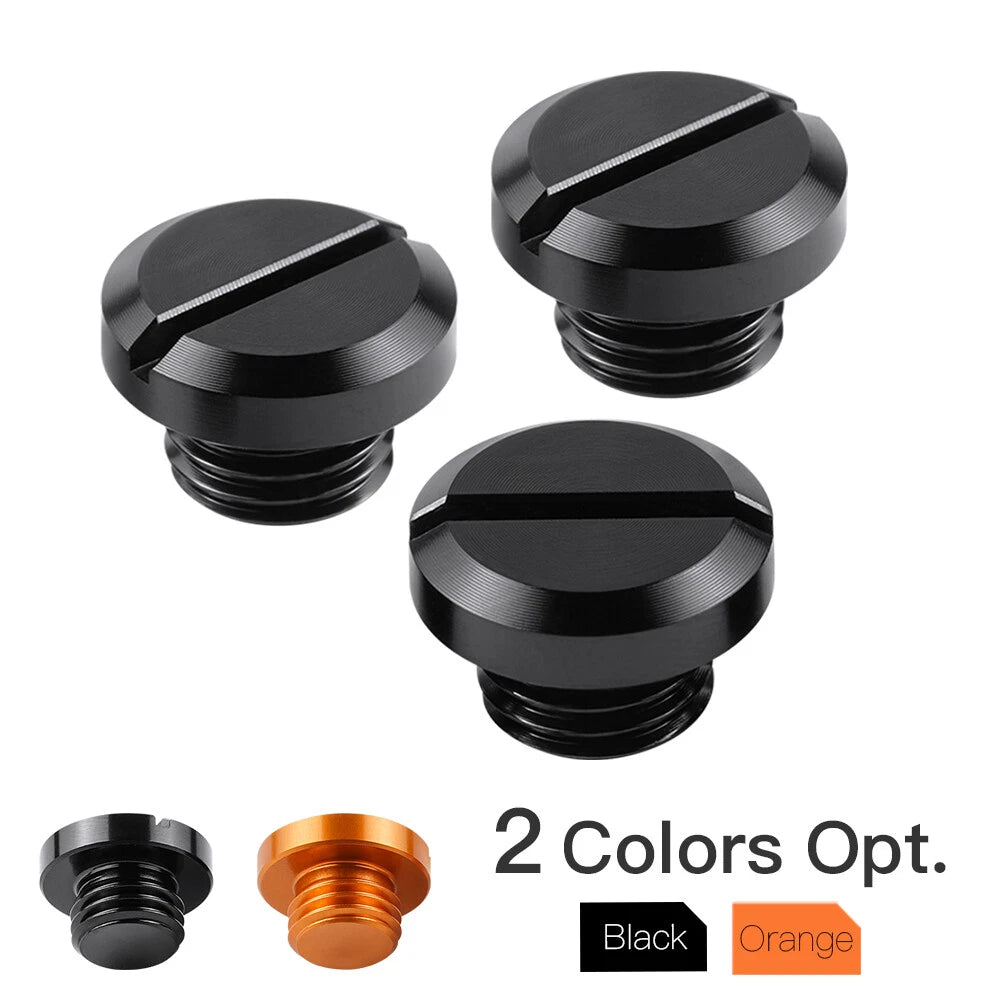 3PCS M10X1.25 CNC Anodized Motorcycle Mirror Hole Plugs Screw Caps