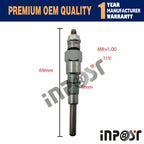 4X Glow Plug for Kubota V1505, V1305, V1205 (11V, 16851-65512, 8MM)