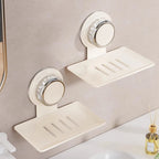 2X Suction Cup Soap Holder Wall Mounted Storage Shelf for Bathroom