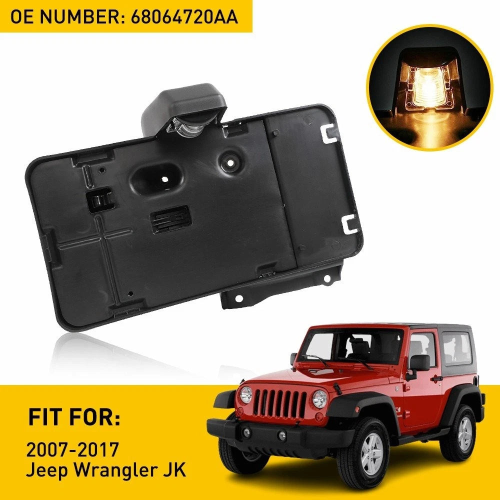 License Plate Holder Light w/ Tag Bracket for Jeep Wrangler JK (2007–2017)