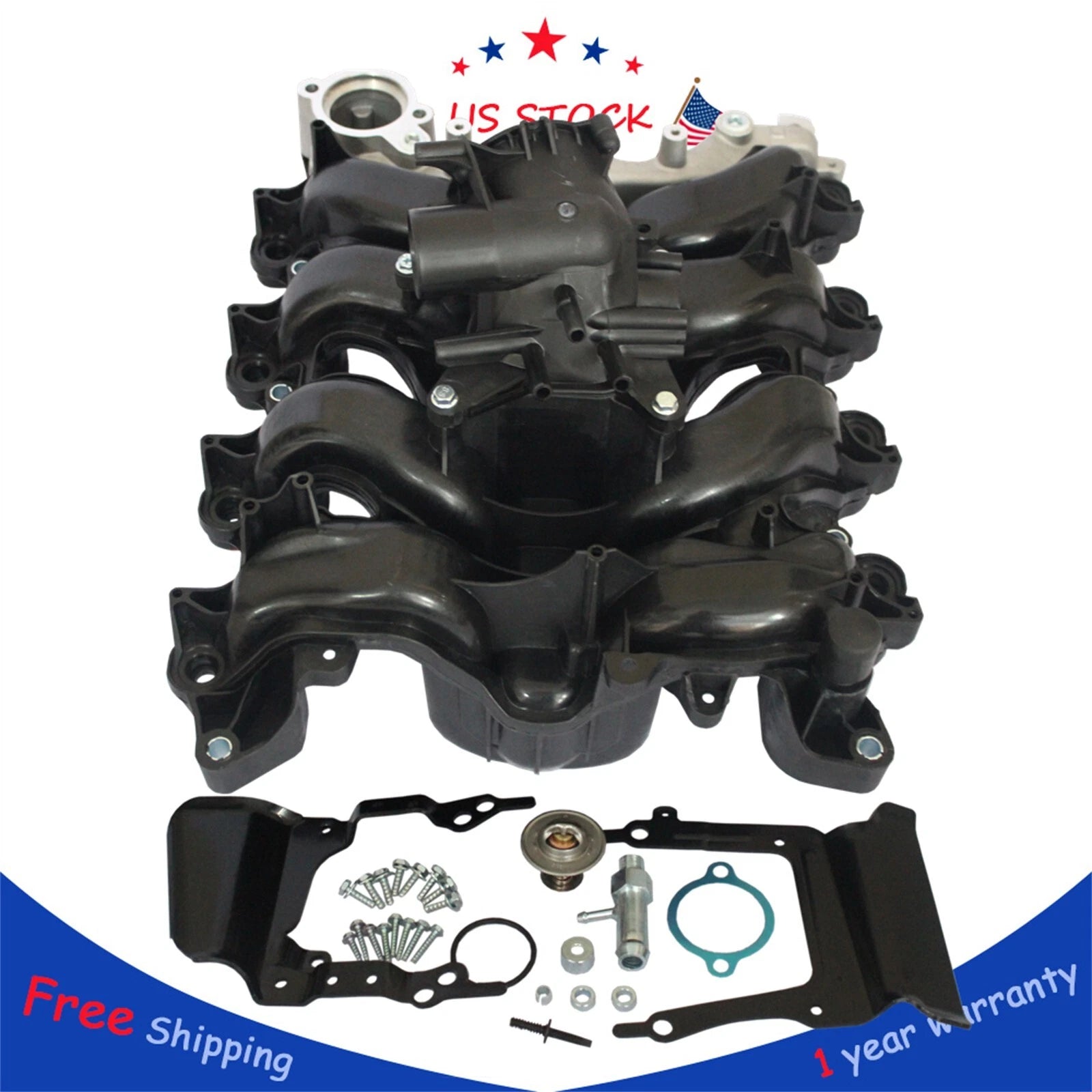 Intake Manifold Kit with Thermostat & Gaskets for Ford E-150 E-250 