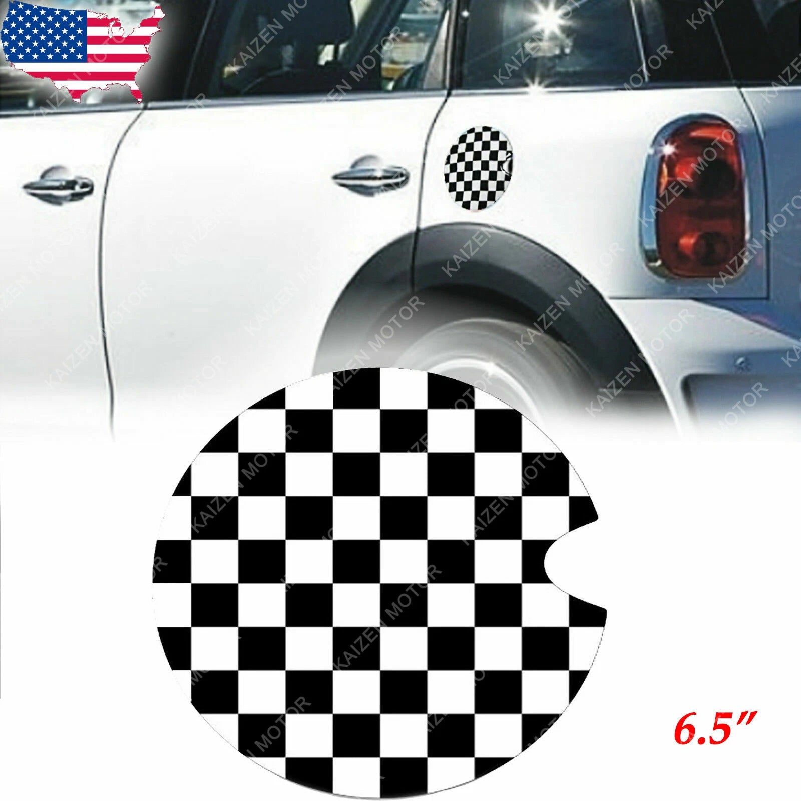 Checkered Gas Cap Cover for Mini Cooper (2014–2019)