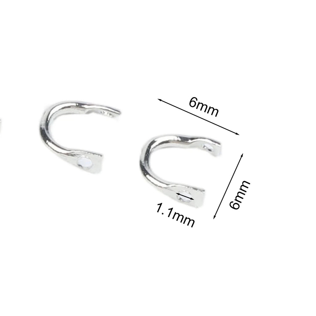 50pcs U Shaped Brass Fishing Spinner Buckle Rings 6x6mm DIY Accessories