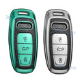 TPU Remote Fob Cover for Audi A3 A6L A7 e-Tron (Silver Green) (2010–2024)