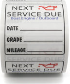 2" x 2" Waterproof Oil Change Reminder Labels for Marine
