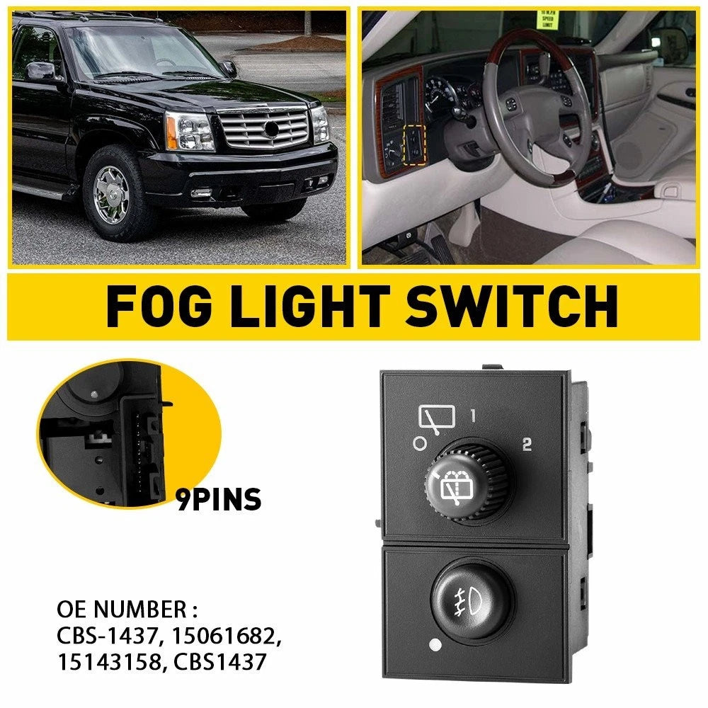 Rear Wiper Switch Fog Light Knob for Cadillac Escalade (2003–2006) EPY