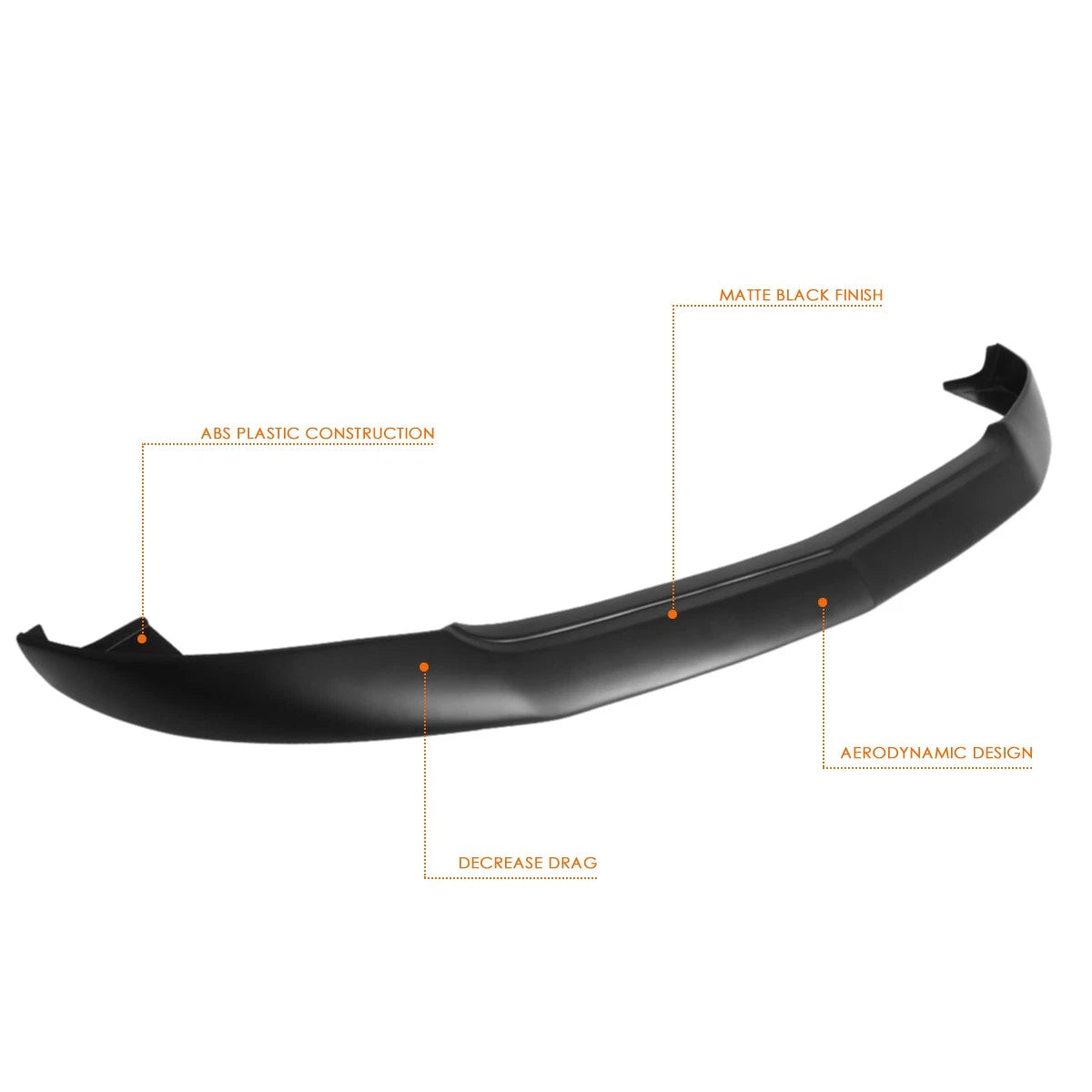 IKC Style Matte Black Front Bumper Lip Spoiler Kit for Ford Mustang (2005–2009)