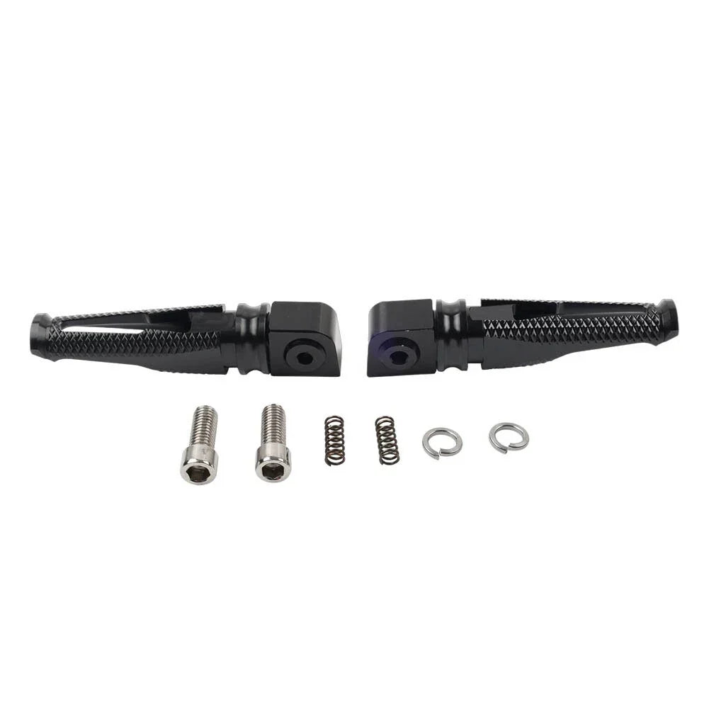 Black Passenger Rear Footrest Pegs for Kawasaki Z300 400 650 900 ZX6R (2015-2023)
