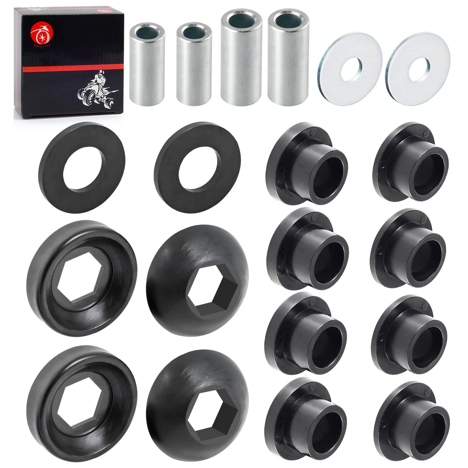 Front & Rear Shock Pivot Ball Bushings Sleeve for Polaris Ranger 500 (1998–2022)