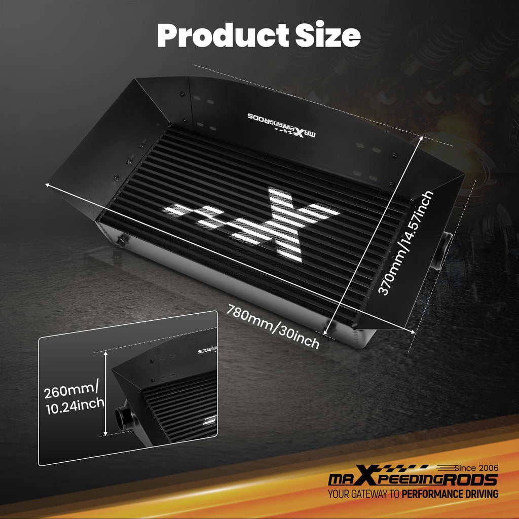 Universal Aluminum Intercooler Kit 600x300x100mm with 3 Air Guide Panels