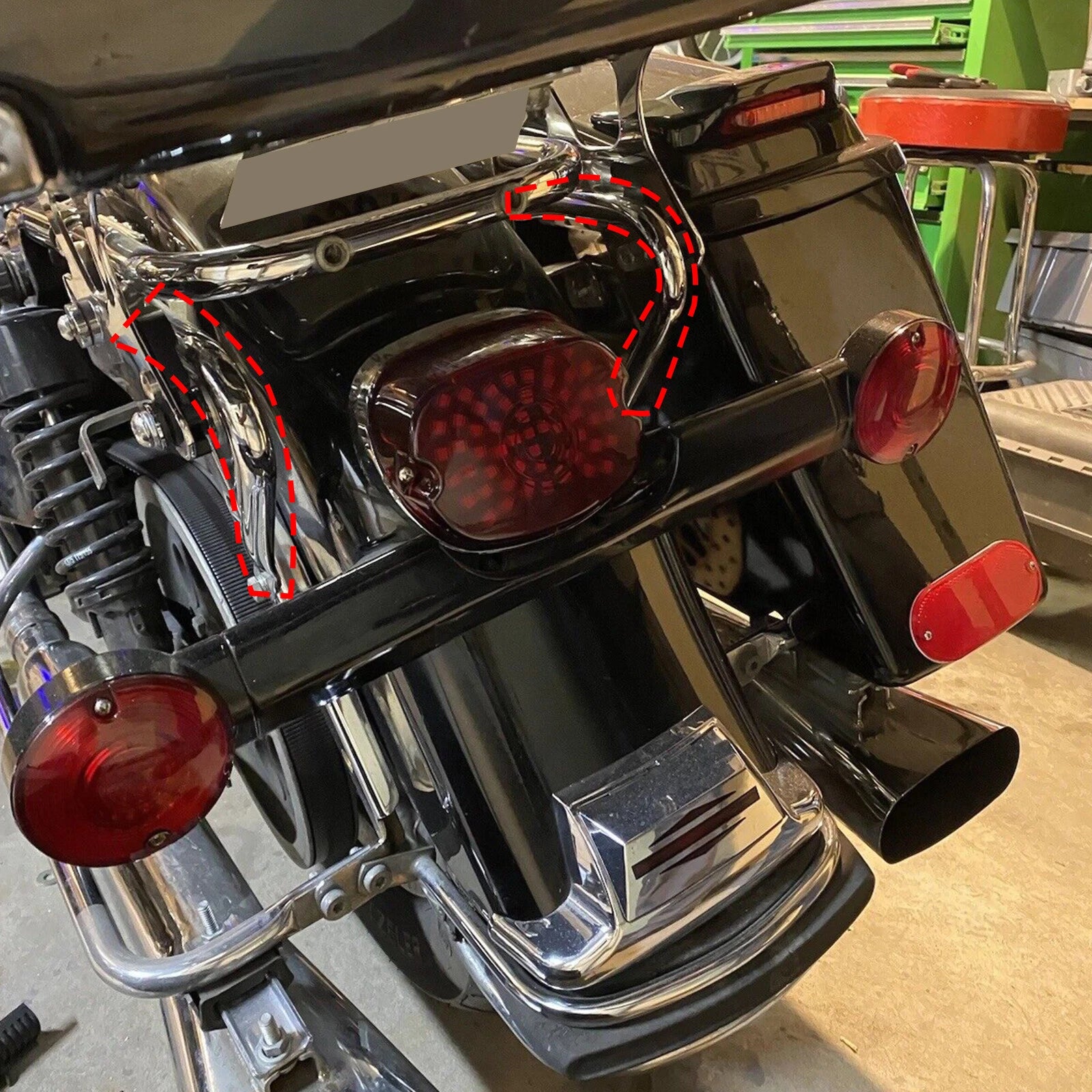 Detachable Two Up Luggage Rack Docking Hardware for Harley Touring (1997–2008)