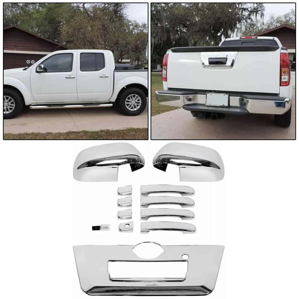 Chrome Mirror & Door Handle Set for Nissan Frontier (2013–2019) - PSG Key, Tailgate Cover