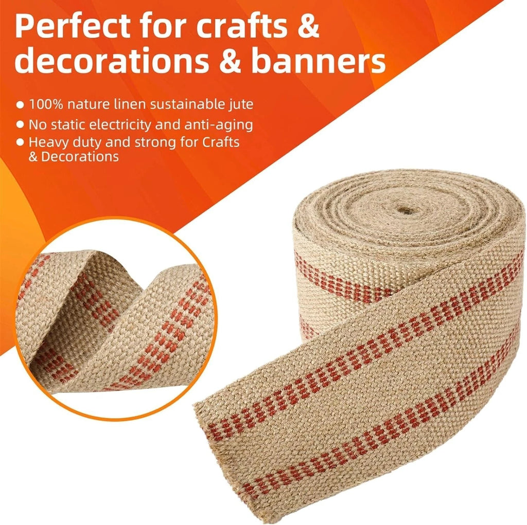 2 Pack Jute Webbing Tape 3.5" x 10 Yd for Upholstery