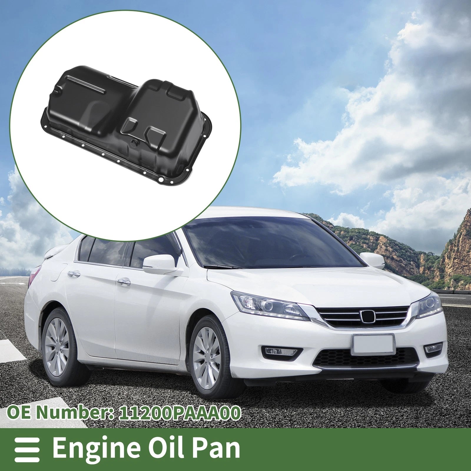 1 Pc Engine Oil Pan No.11200PAAA00 for Honda Accord (1998–2002) Iron Black