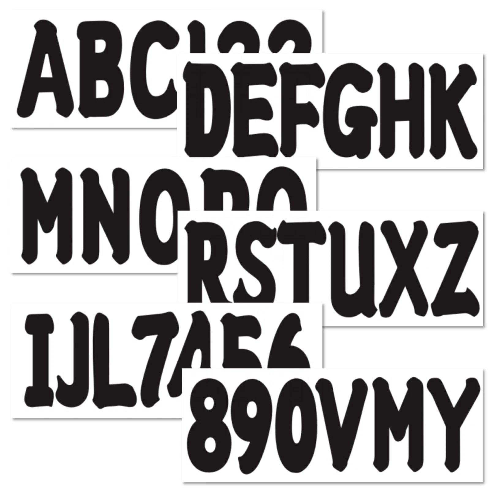 Set of 4 Black PWC ID Numbers Decals Registration Stickers A-Z 0-9