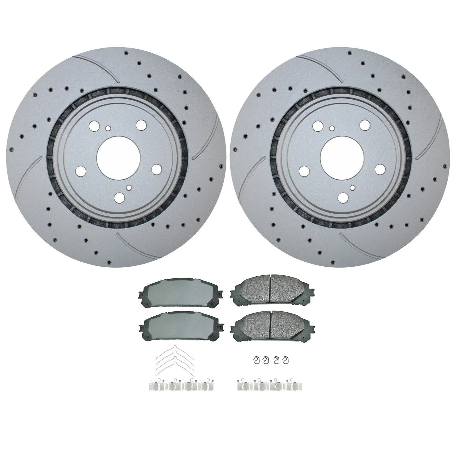 Front Brake Kit with 328mm Drilled Rotors & Akebono Pads for NX300h (2015–2022)