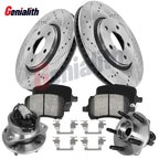 Front Drilled Slotted Brake Rotors Pads Hubs for Chevy Cobalt (2004–2007)