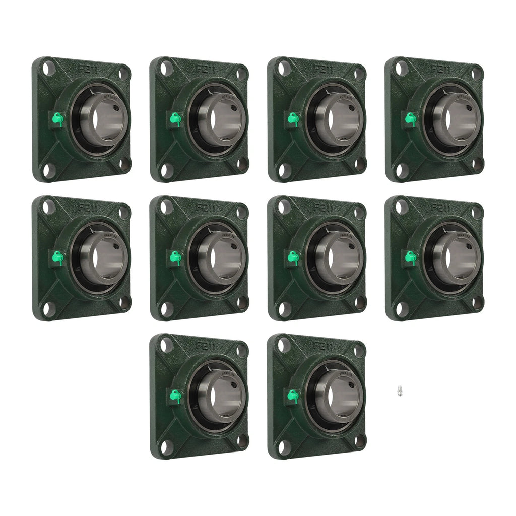 Set of 10 Pillow Block Flange Bearings for UCF211 (2" Bore)