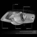 Pair of Chrome/Clear Side Headlight Lamps for Volkswagen Jetta (2006–2010)