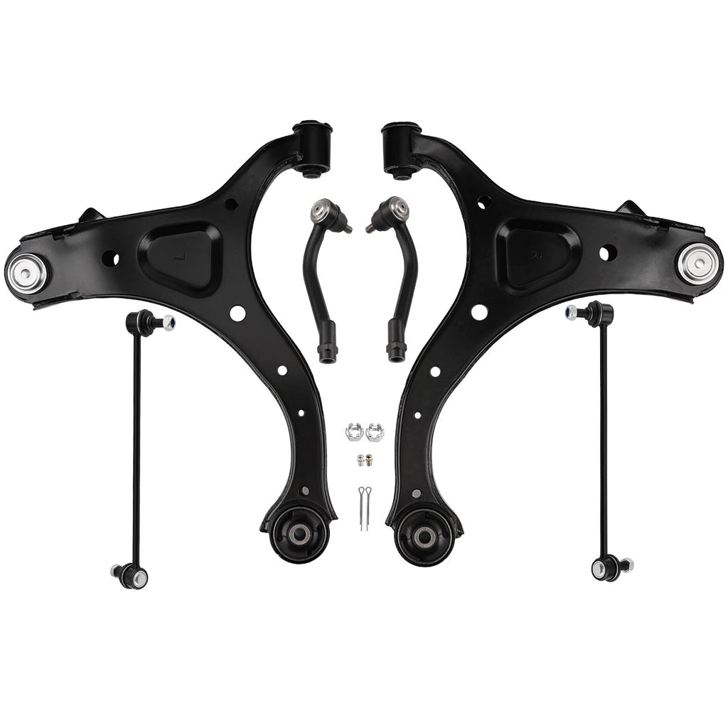 Front LH & RH Lower Control Arm w/Ball Joint & Tie Rod End for Santa Fe Sorento (2010–2021)