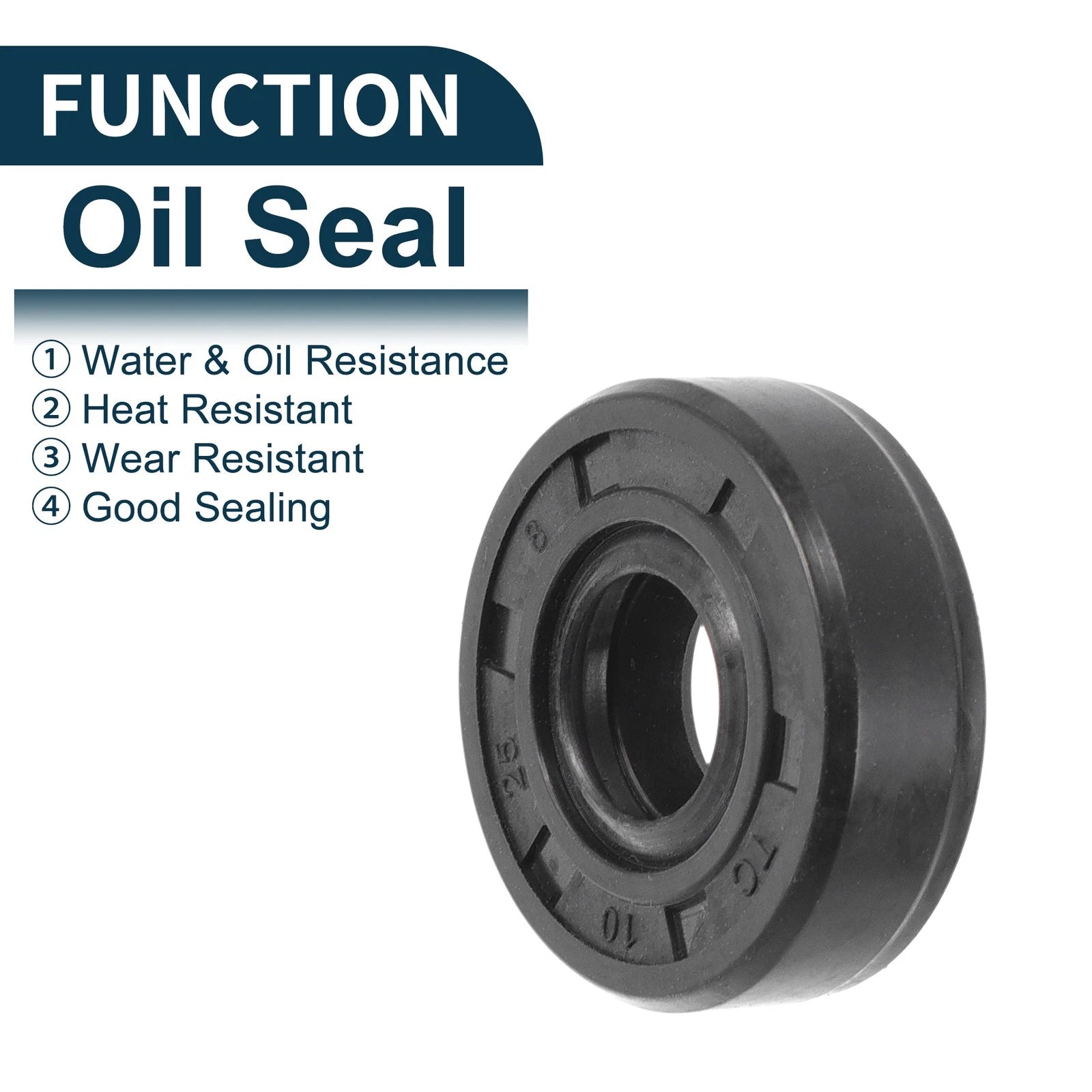 Set of 5 Oil Seal Rotary Shaft Seal NBR Rubber 10x25x8mm for Various Models