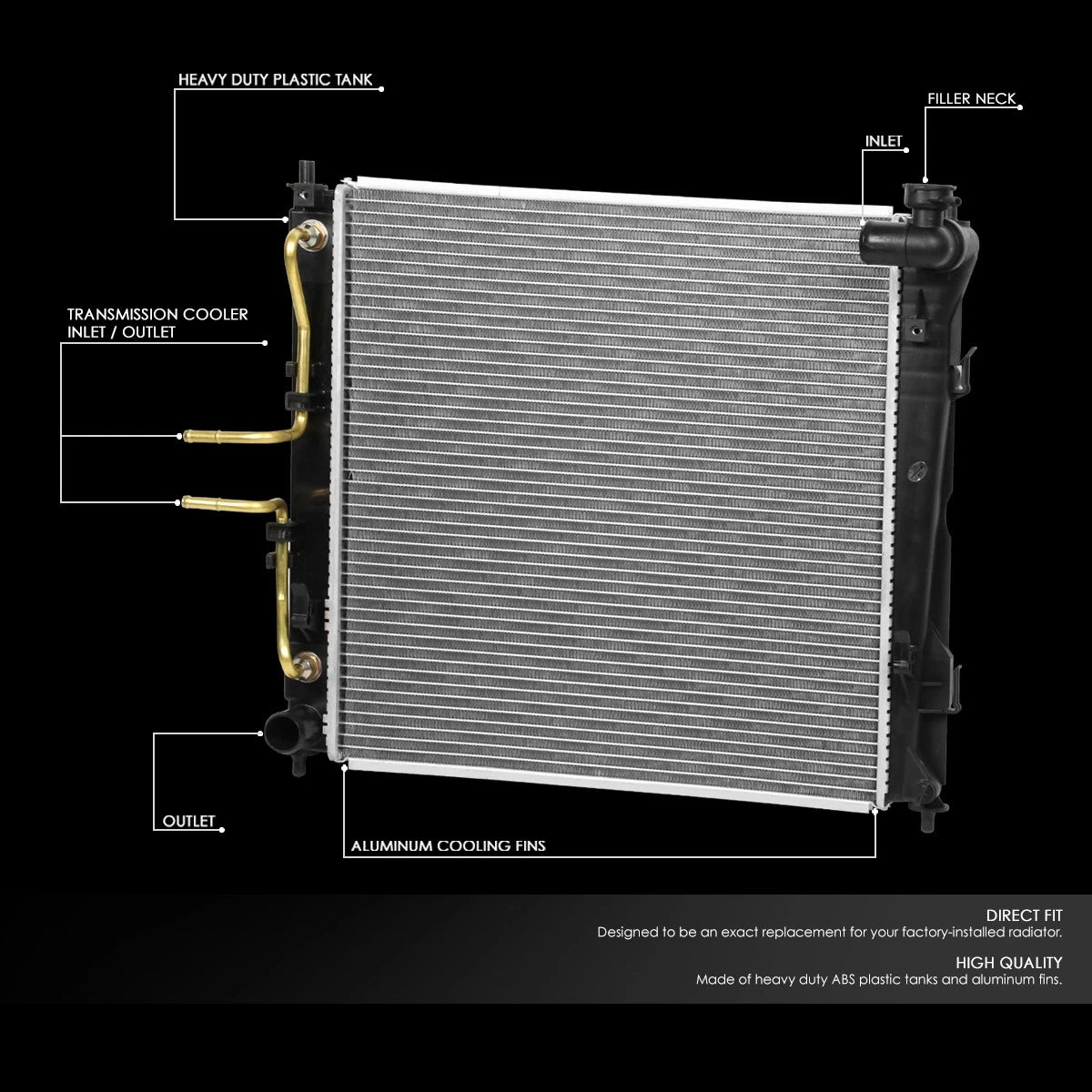 Aluminum Radiator for Kia Optima, Hyundai Sonata 2.0T (2011–2015) DPI 13189