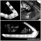 LED DRL Headlight Lamp for Nissan Rogue (2014–2016) - Right Side, Black Amber