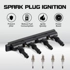 OEM Ignition Coil & 4 Spark Plugs for Buick Cadillac Chevy Cruze Sonic Trax (2011–2020) UF669