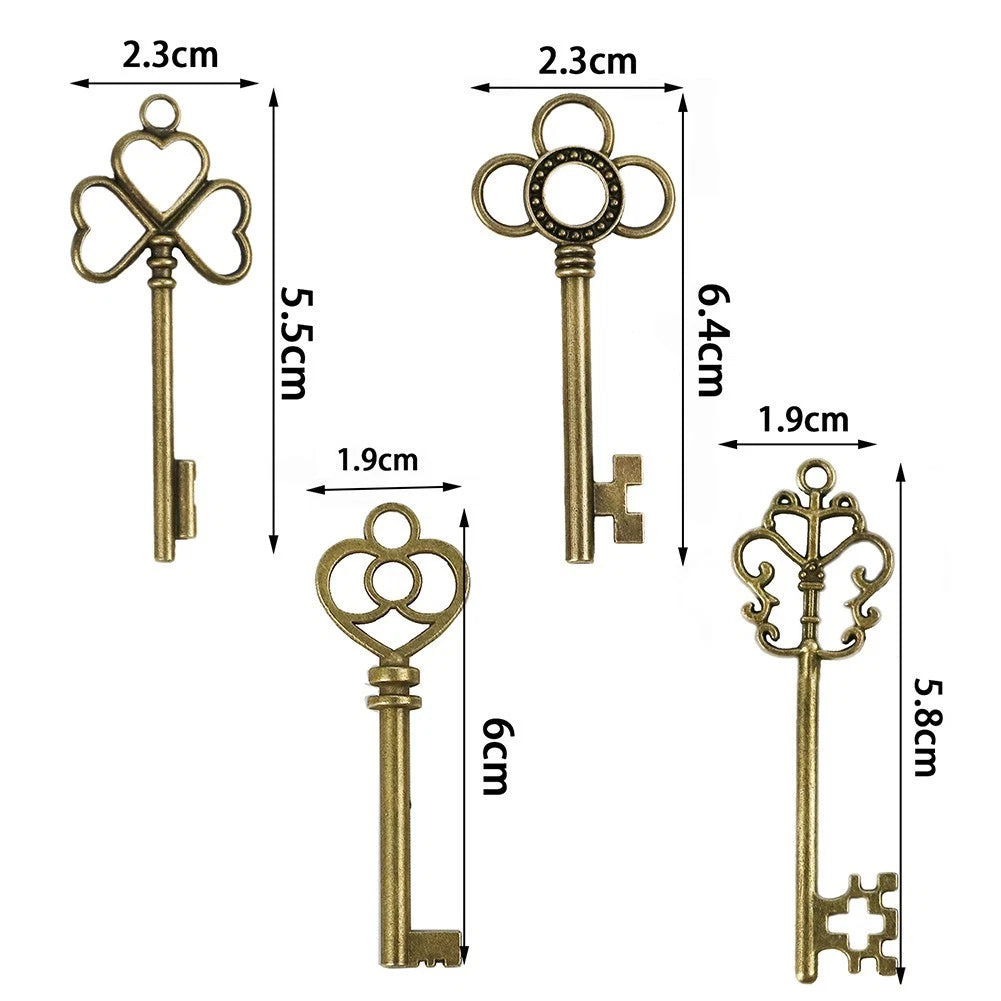 Antique Bronze Keys Set of 4 for Craft DIY Bracelet