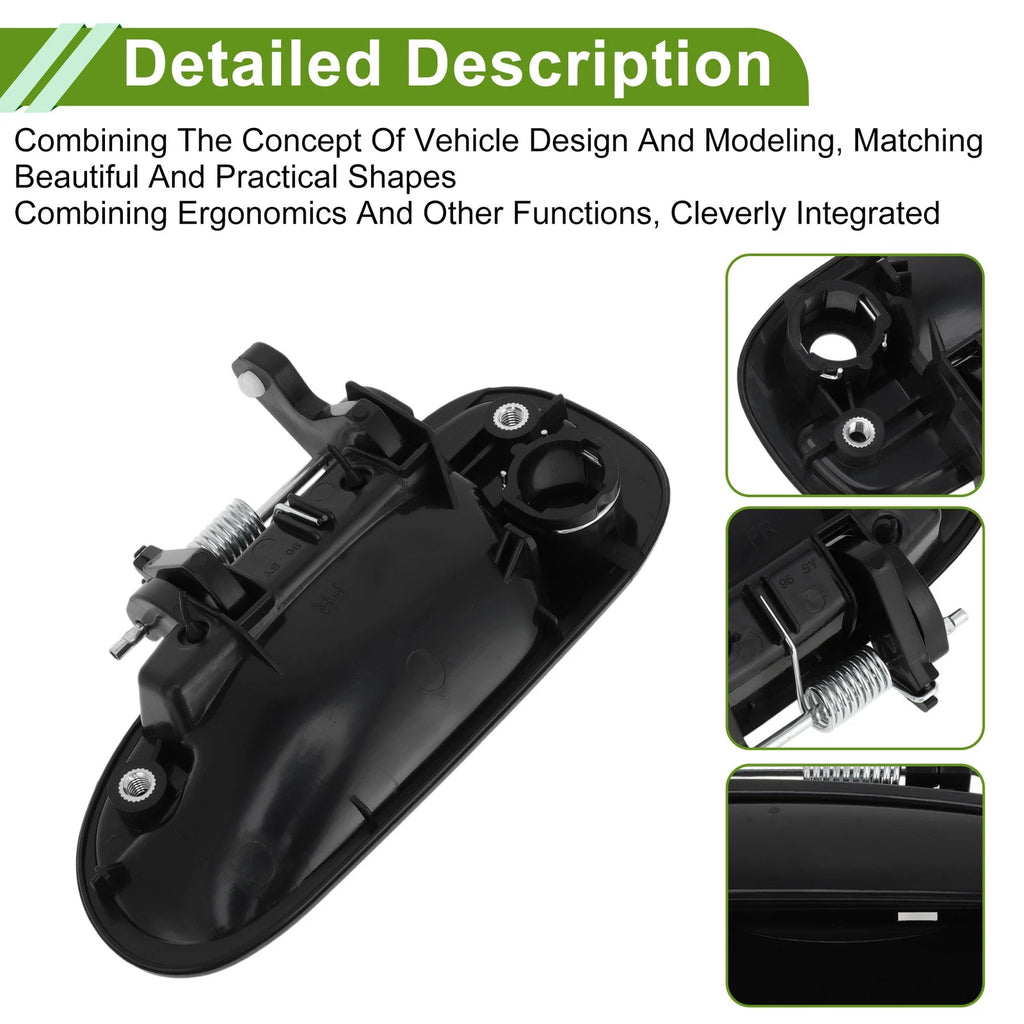 Exterior Door Handle for Honda Civic (1996–2000) Front Right Black Plastic