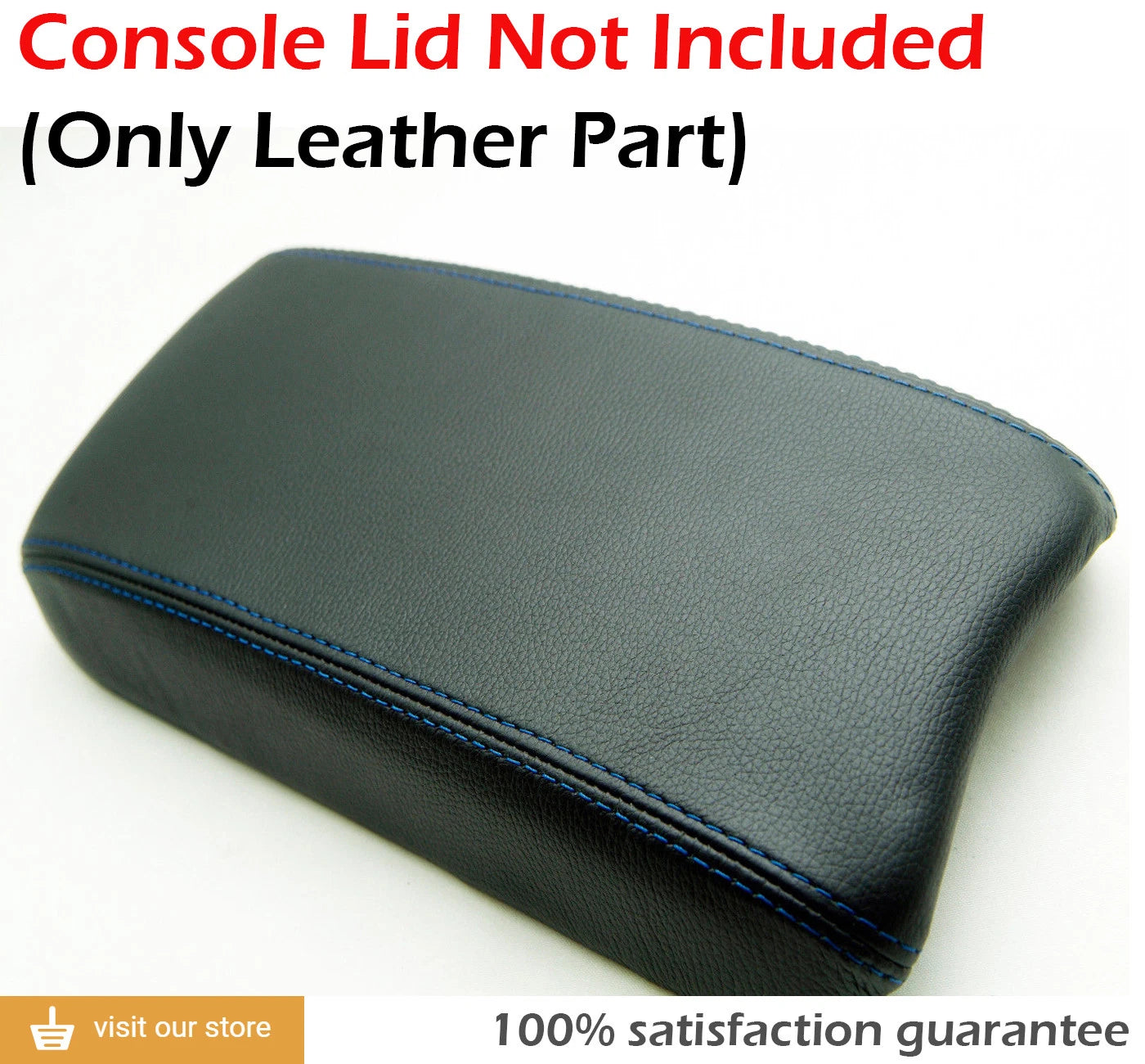 PVC Leather Console Armrest Cover for Honda Civic (2006–2011) Blue Stitch