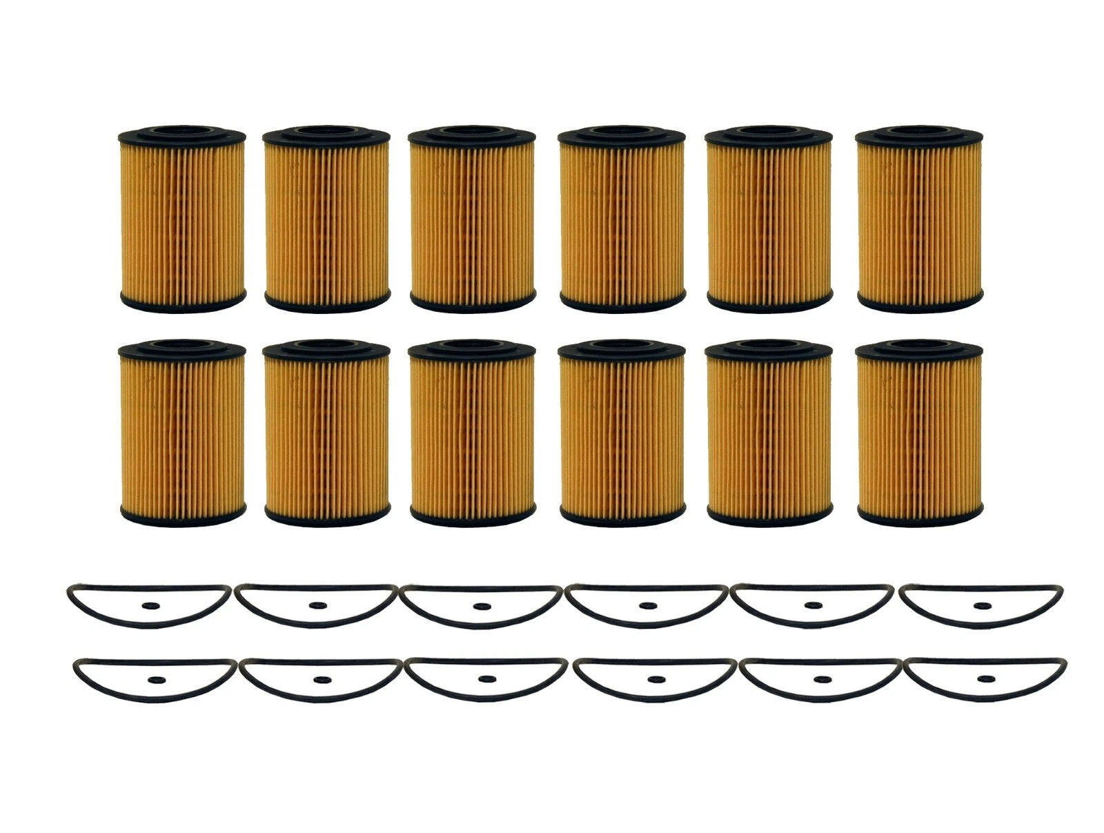 Set of 12 Engine Oil Filters for Dodge Freightliner MB 3.0L V6 (Metal Free)