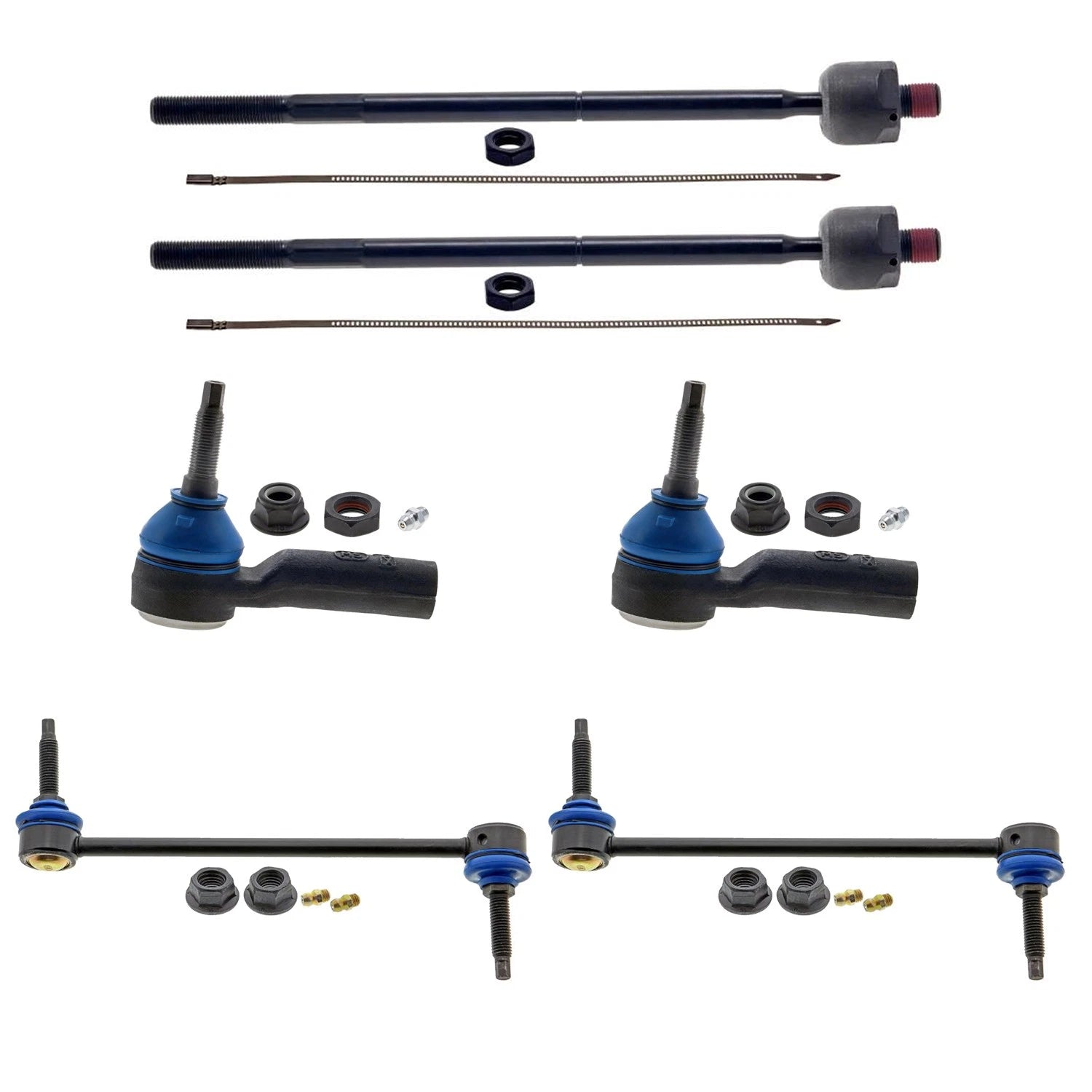 Set of 2 Mevotech Supreme Tie Rod Ends Sway Bar Link Kit for Mustang V6