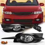 Set of 2 Clear Lens Front Bumper Fog Lights for Honda Civic 2-Dr (2009–2011)