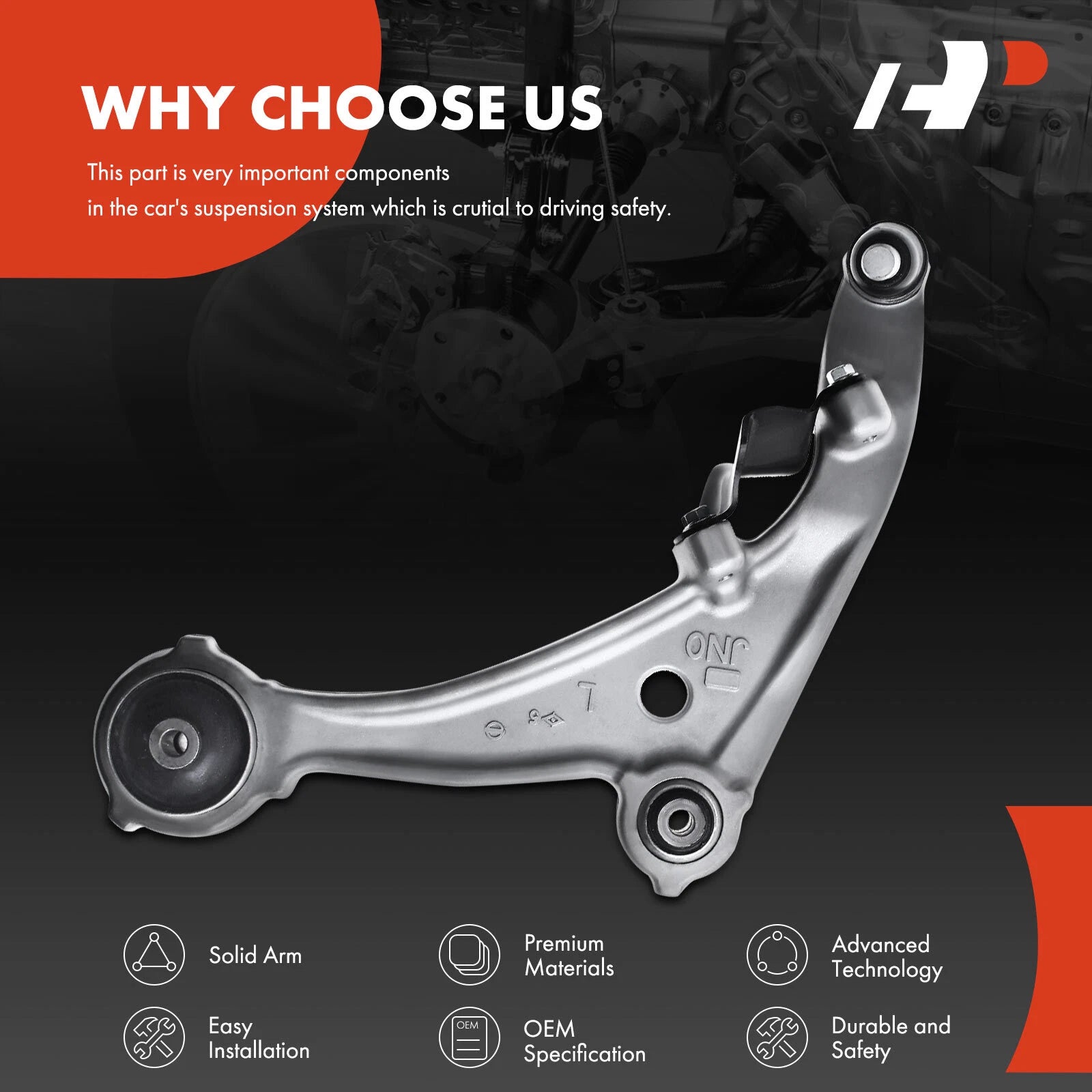 Front Left Lower Control Arm with Ball Joint for Nissan Altima (2007-2013)