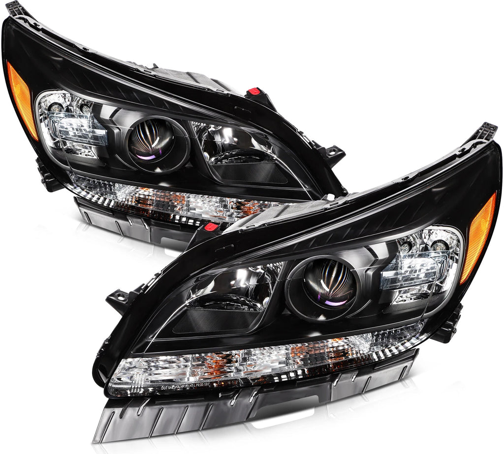 Headlight Assembly for Chevy Malibu (2013–2015) Black Housing Clear Lens Pair