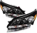 Headlight Assembly for Chevy Malibu (2013–2015) Black Housing Clear Lens Pair