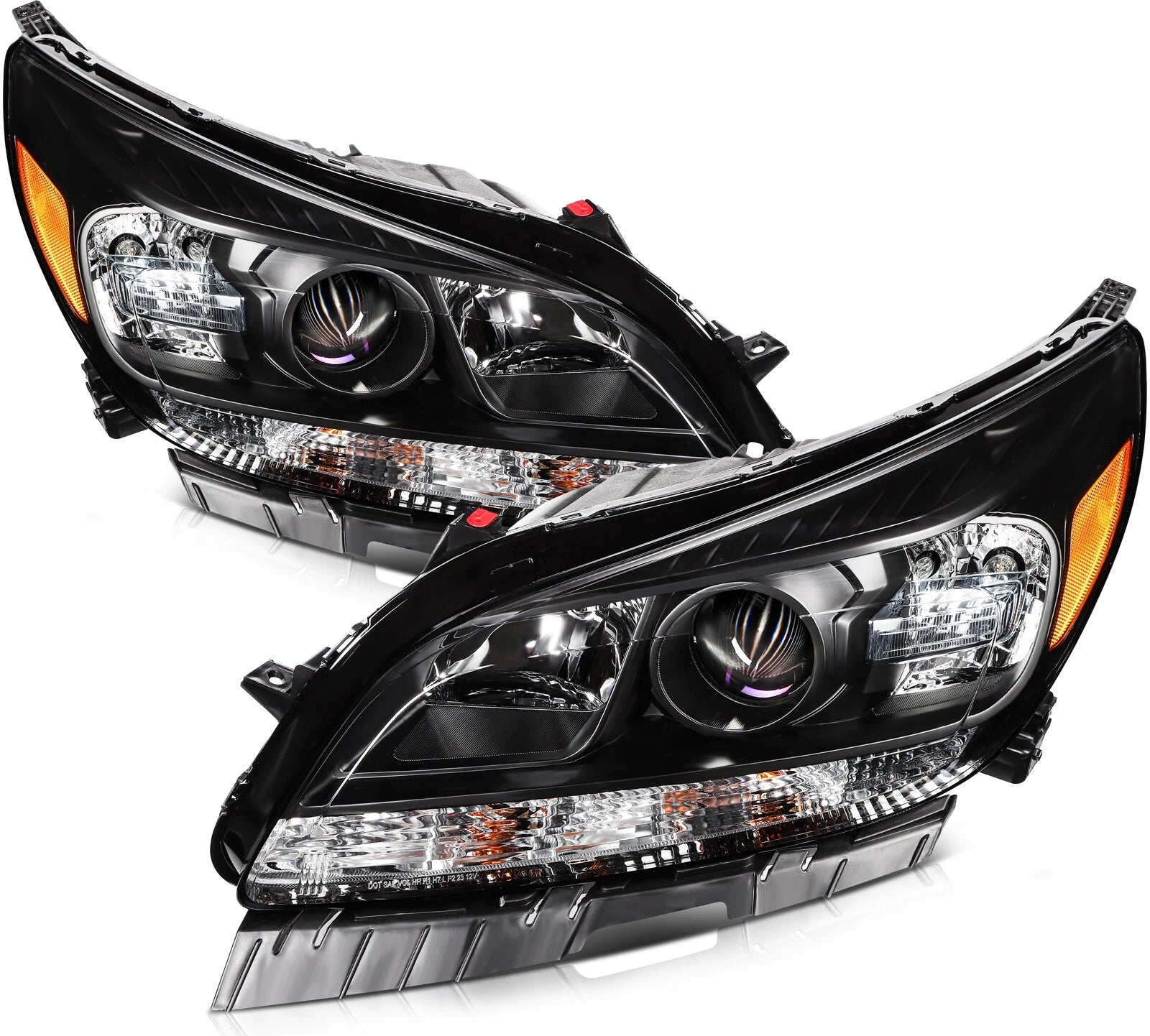 Headlight Assembly for Chevy Malibu (2013–2015) Black Housing Clear Lens Pair
