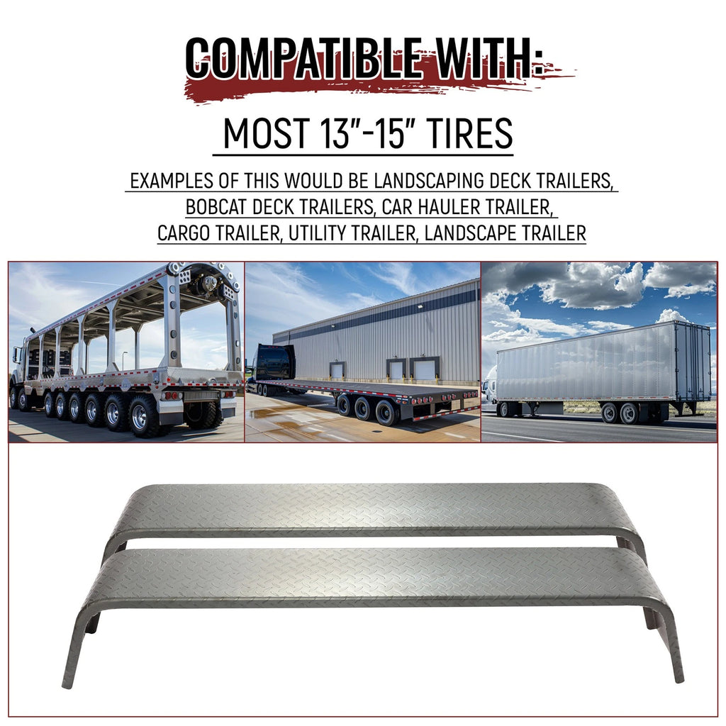 Set of 2 Tandem Axle Trailer Fenders for 13"-15" Tires (Fits Various Models)
