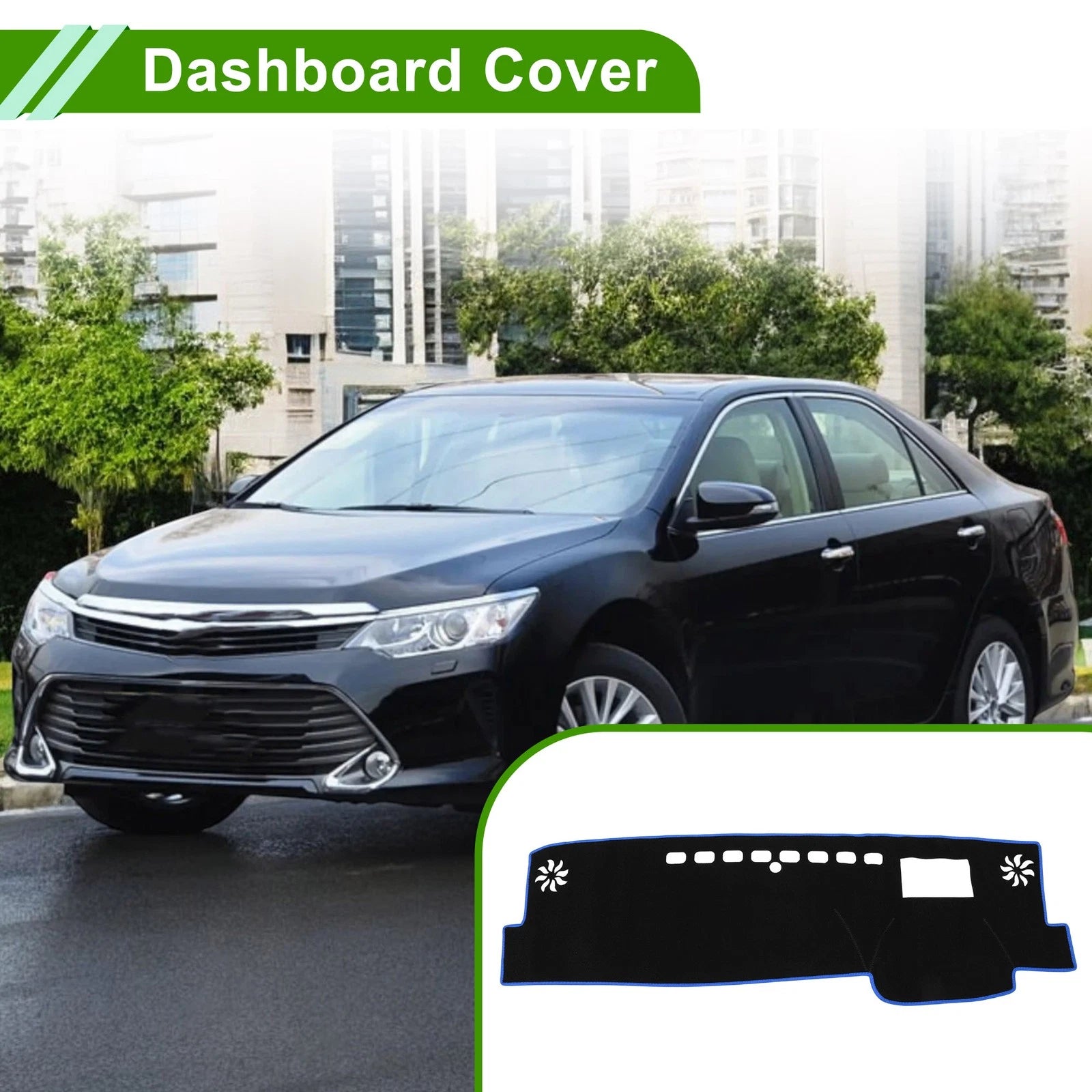 Dashboard Cover for Toyota Camry XV70 (2018–2023) Black Blue Polyester