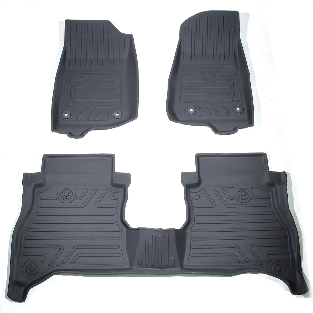 Set of 3 All Weather Floor Mats for Jeep Wrangler Gladiator (2020–2025)