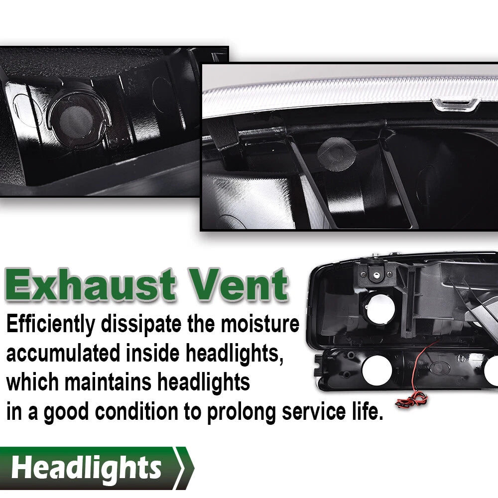 LED DRL Headlights with Bumper Lamps for GMC Sierra Yukon (1999–2007)