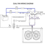 12V Dual Electric Fan Relay Kit w/ Thermostatic Sensor for Car