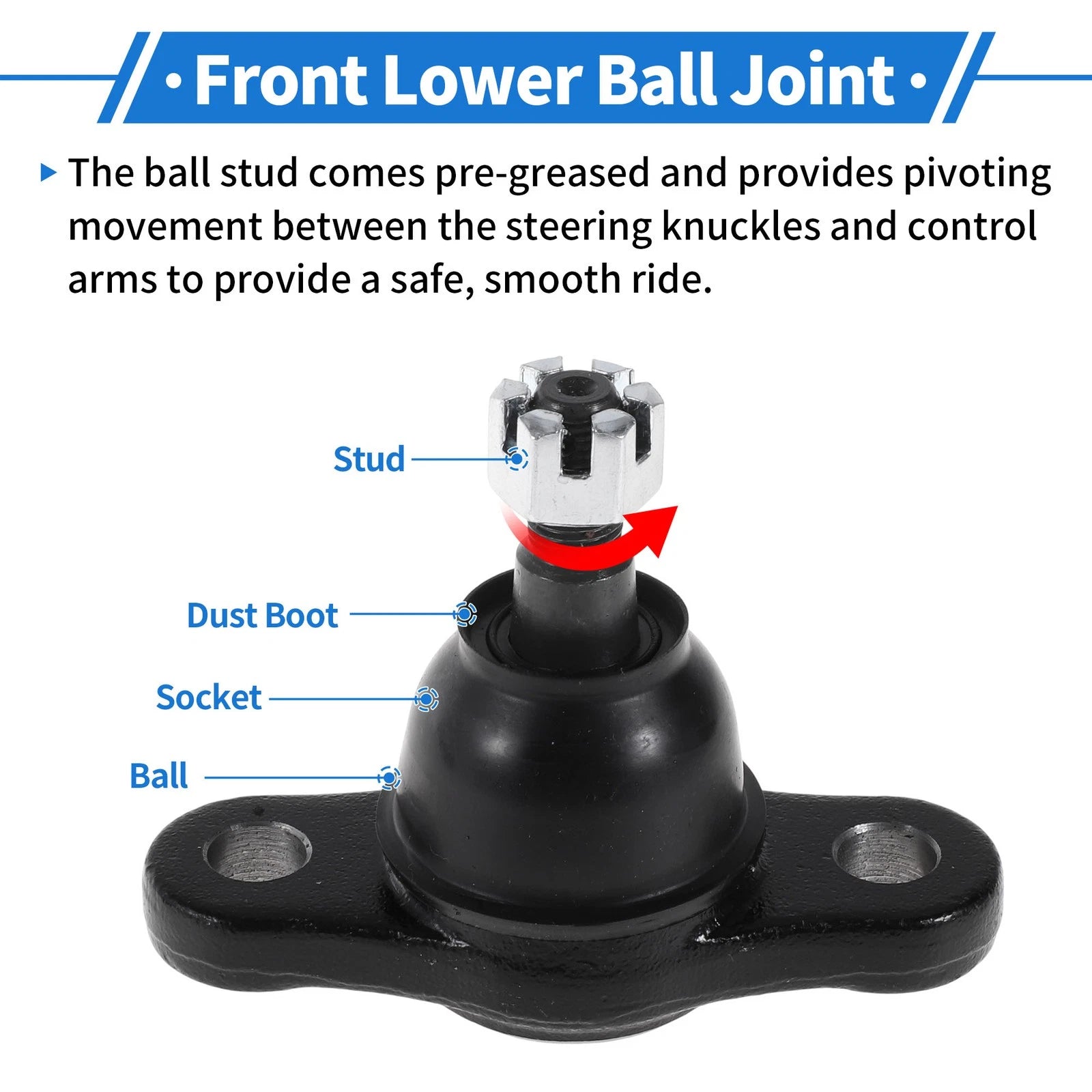 2X Front Lower Ball Joints for Hyundai Tucson (2005–2009) No. 517602E000/HYBJ3977