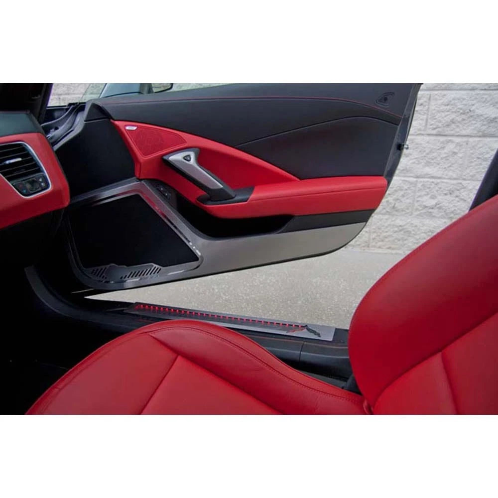 Door Guards Brushed Vinyl Stingray Inlay for 2014–2019 Chevrolet Corvette