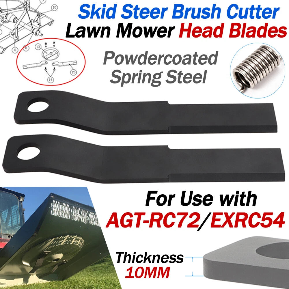 2X Cutting Blades for Lawn Mower AGT-RC72/EXRC54 (Compatible with Skid Steer)