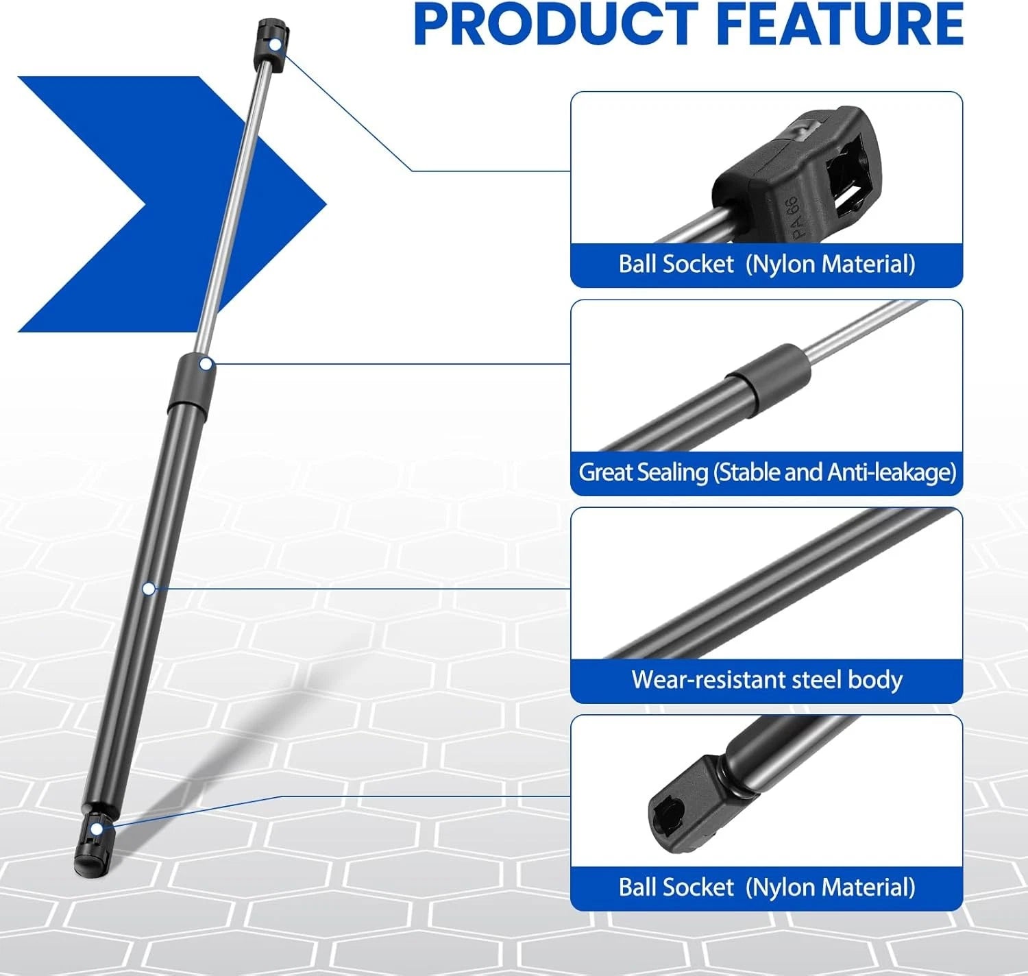 Pair Front Hood Lift Supports for Ford Taurus (2010–2019) # 2X Struts